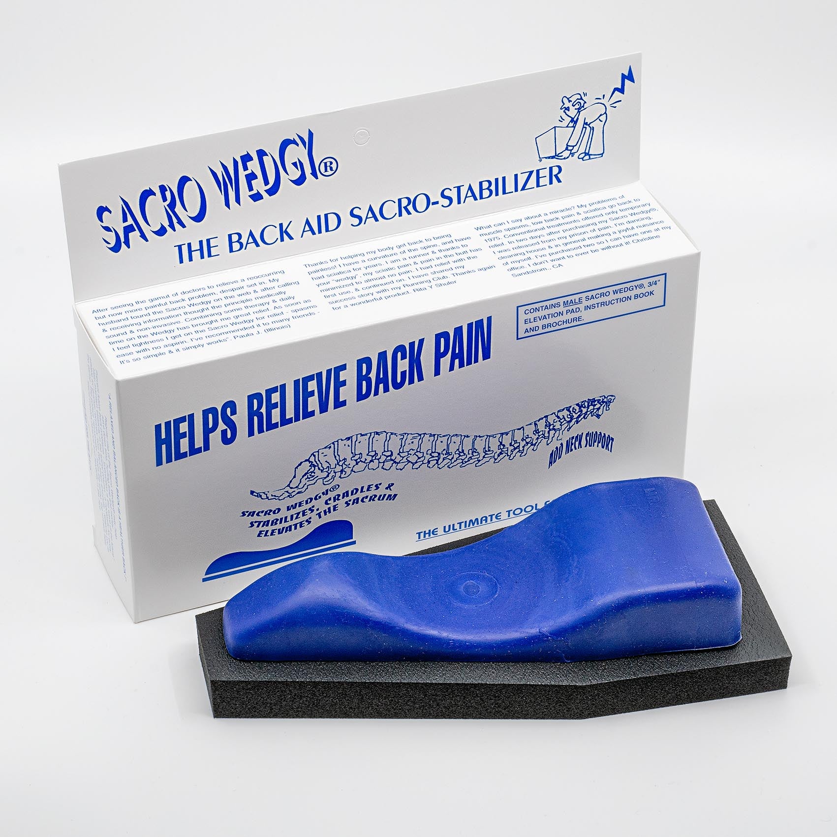 SACRO WEDGY - The Back Aid Sacro Stabilizer - FEMALE VERSION - Helps  Releive Back Pain
